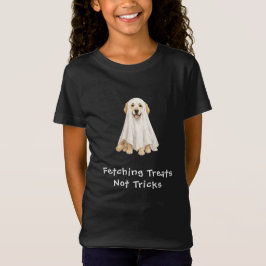 Camiseta Adorável Retriever Dourado Fantasma de Halloween