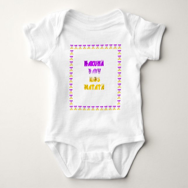 Camiseta Adorável Roxo e Amarelo Hakuna Matata Baby Kids G (Frente)