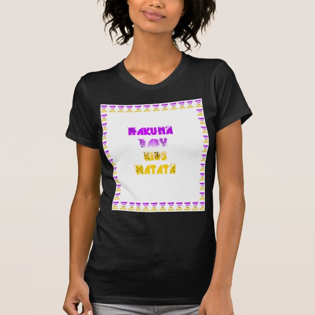 Camiseta Adorável Roxo e Amarelo Hakuna Matata Bebês Crianç (Frente)