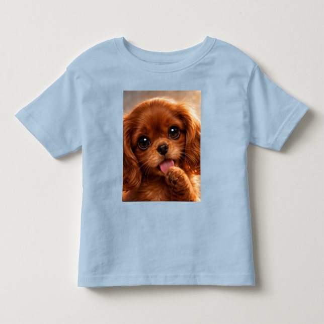 Camiseta Adorável Ruby Cavalier Spaniel (Frente)
