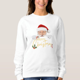 Camiseta Adorável Santa Claus Feliz Senhora Branca de Natal