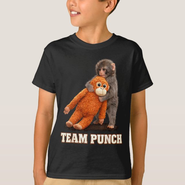 Camiseta Adorável soco de macaco bebê gráfico time soco big (Frente)