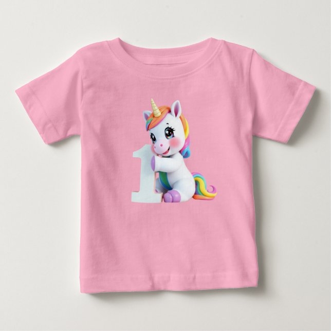 Camiseta Adorável Unicórnio Arco-Íris Fantasia Mágica (Frente)
