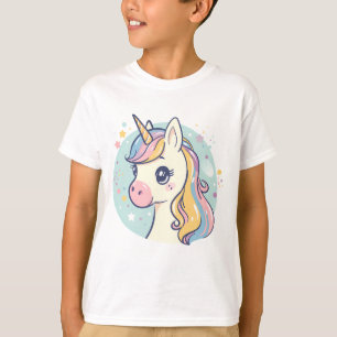 Camiseta Adorável Unicórnio Pastel – Design de Fantasia Fof