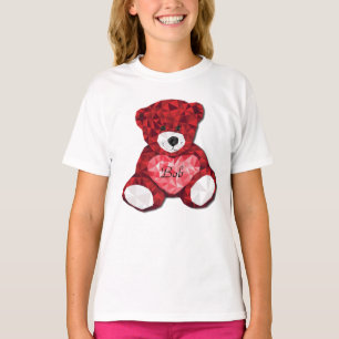 Camiseta Adorável Urso Vermelho Customizável Dia dos Namora