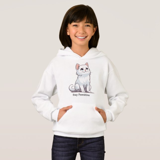 Camiseta Adorável White Kitten (Frente Completa)