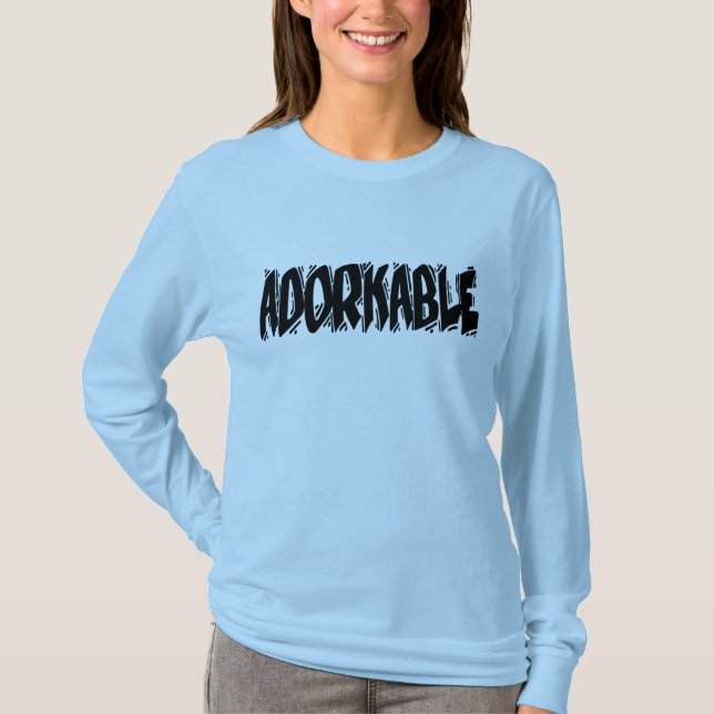 Camiseta Adorkable, texto escuro (Frente)