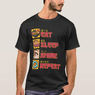 Camiseta Adormecer Anime Repetir Anime Manga Gift Meninas A