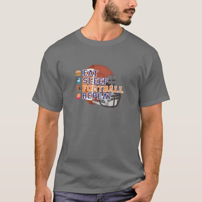 Camiseta Adormecer, Tee Repetite De Futebol (Frente)