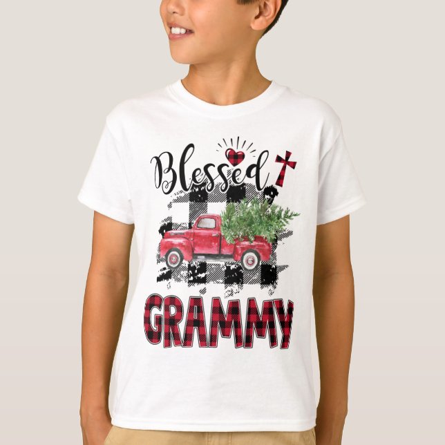 Camiseta Adormecido Grammy Red-xadrez Natal (Frente)