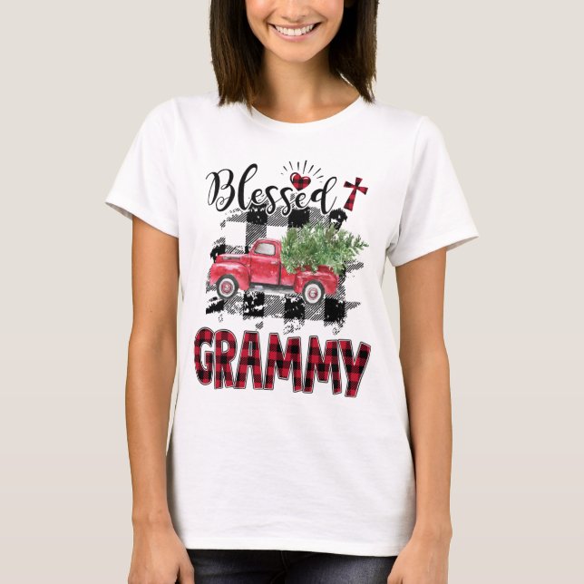 Camiseta Adormecido Grammy Red-xadrez Natal (Frente)