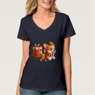 Camiseta Adorno de trenó de presente de Natal puxado por Co
