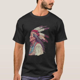 Camiseta Adorno Retro Nativo Americano Orgulho e Tradição