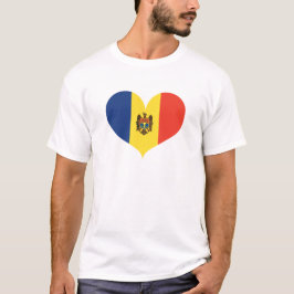 Camiseta Adoro a bandeira da Moldávia