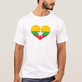 Camiseta Adoro a bandeira de Myanmar