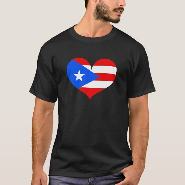 Camiseta Adoro a bandeira de Porto Rico (Frente)
