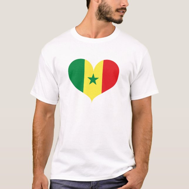 Camiseta Adoro a bandeira do Senegal (Frente)