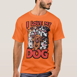 Camiseta Adoro A Design Gráfica Do Meu Conceito De Cão