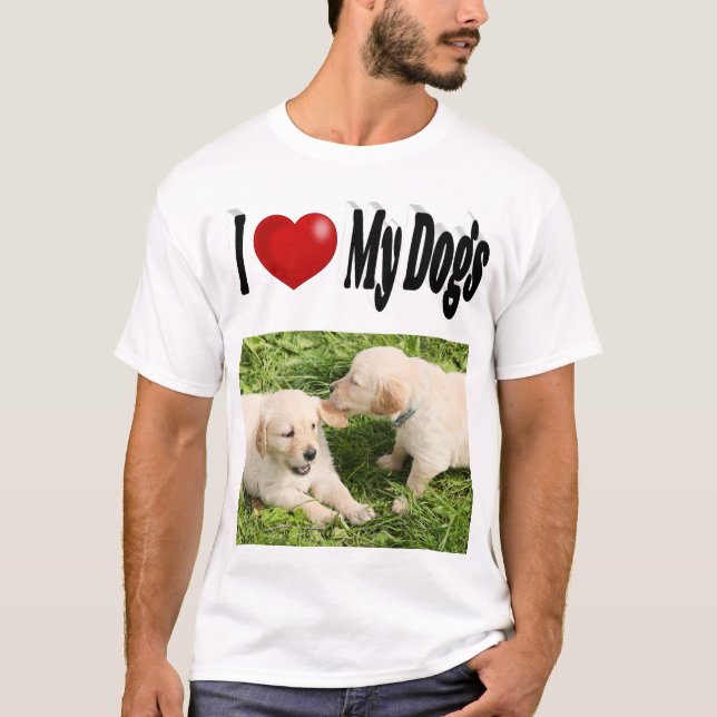 Camiseta Adoro a foto dos meus cães (Frente)