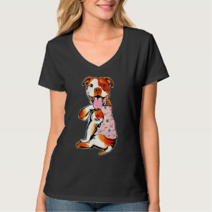 Camiseta Adoro a mamãe Tattoo Pit Bull Dog Flowers Mãe's Da