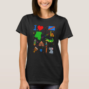 Camiseta Adoro a mão do Congo desenhada como marco congolês