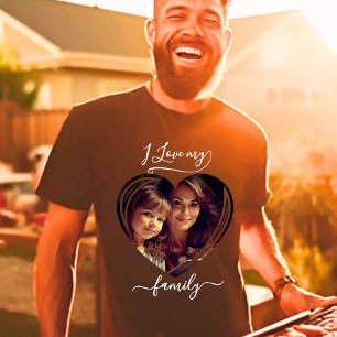 Camiseta Adoro a minha família Foto personalizada