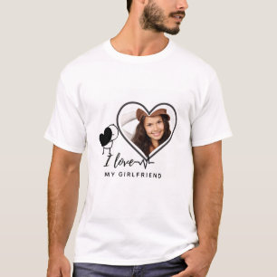 Camiseta Adoro A Minha FOTO Namorada, Presente, Coração P