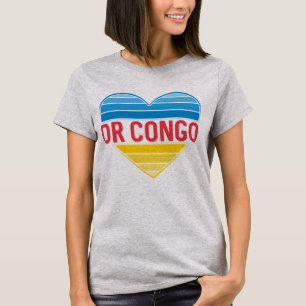Camiseta Adoro a República Democrática do Congo, o Coração