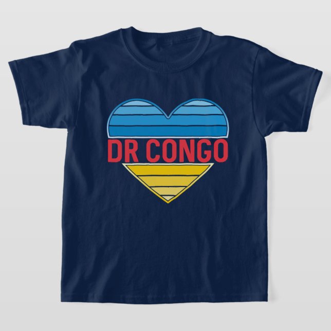 Camiseta Adoro a República Democrática do Congo, o Coração  (Postura )