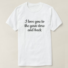 Camiseta adoro a sua loja de fios tricotando tipografia eng