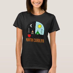 Camiseta Adoro acampar a América da Carolina do Norte ao ar