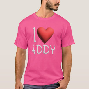 Camiseta Adoro Addy Name Personalizado Menina Amiga Ele