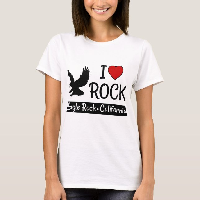 Camiseta Adoro Águia Rock California Red Heart (Frente)