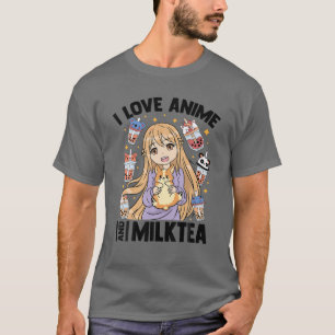 Camiseta Adoro Anime Chá De Leite - Kawaii Otaku Girl - Cu