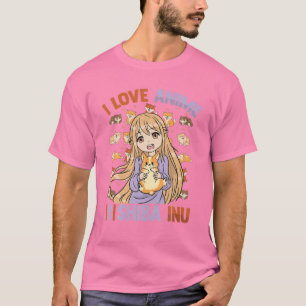Camiseta Adoro Anime Shiba Inu - Kawaii Otaku Girl - C
