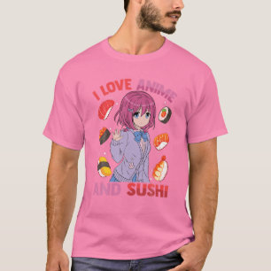 Camiseta Adoro Anime Sushi - Kawaii Otaku - Cute Manga