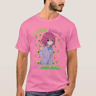 Camiseta Adoro Animes E Avocados - Kawaii Otaku - Mães Boni