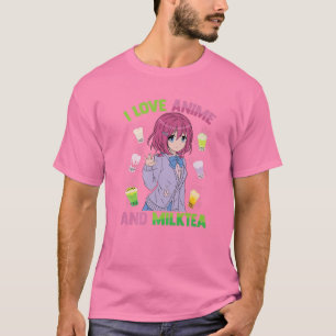 Camiseta Adoro Animes E Chá De Leite - Kawaii Otaku - Mães 