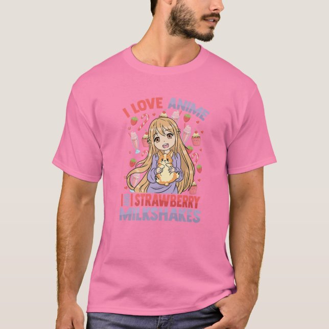Camiseta Adoro Animes E Sorvetes - Kawaii Ot (Frente)