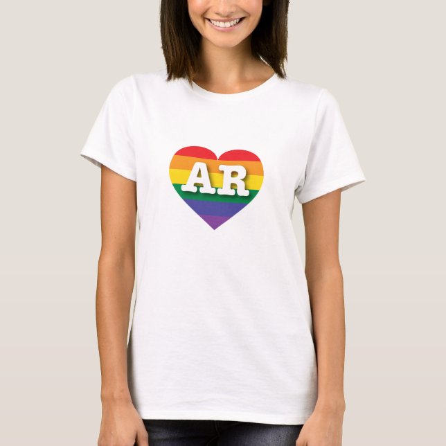 Camiseta Adoro Arkansas Rainbow Heart (Frente)