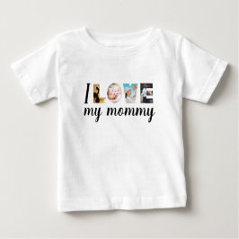 Camiseta Adoro as letras de fotos personalizadas da minha m