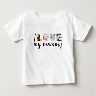 Camiseta Adoro as letras de fotos personalizadas da minha m