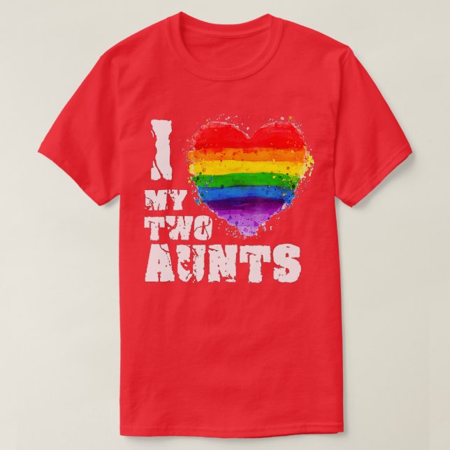 Camiseta Adoro as minhas duas tias Gay LGB presentes (Frente do Design)