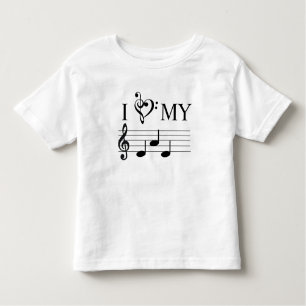 Camiseta Adoro As Minhas Notas De Música Pai Coração Treble
