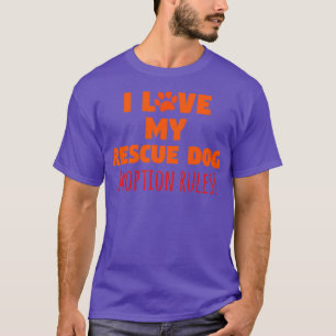 Camiseta Adoro As Regras De Adoção Do Cão De Emergência Leg