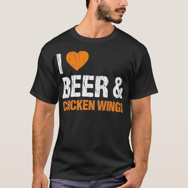 Camiseta Adoro Asas De Frango Comer Comida Engraçada (Frente)