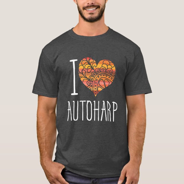 Camiseta Adoro Autoharp Orange Mandala Heart (Frente)
