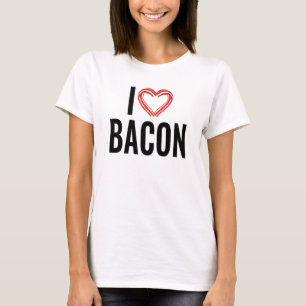Camiseta Adoro Bacon Para Mulheres Rapazes Meninas Adultos 