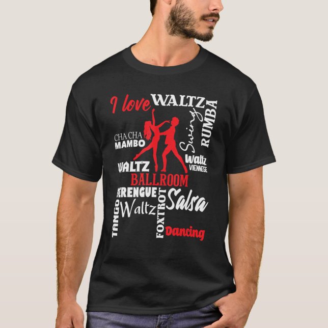 Camiseta Adoro Ballroom Dancing Dance Instrutor Pair Ch (Frente)