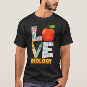 Camiseta Adoro Biologia Criança Professora De Volta À Escol